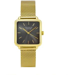 Adoree Gold / Black Mesh Horloge | Goudkleurig | Mesh Band | Ø 36 mm | Favorite Fashion