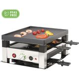 Solis 5 in 1 Table Grill 791 Gourmetstel 4 Personen - Raclette Gourmet Set - Bakplaat Gourmetten - Zilver/Zwart