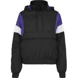 Urban Classics - 3-Tone Padded Pullover Jas - S - Zwart/Paars