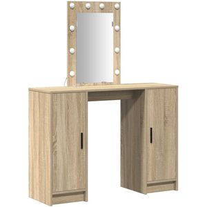 vidaXL - Kaptafel - met - LED - Verlichting - in - Sonoma - Eiken, - 102x33x135 - cm