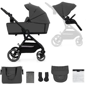 Kinderkraft YOXI - Kinderwagen 2in1 tot 27 kg - Vele verstelmogelijkheden - Grijs