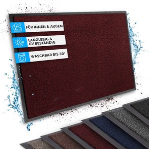 FLOORDIREKT Deurmat SKY - Droogloopmat - Schoonloopmat - voor Binnen en Buiten - Rood - 90 x 300 cm