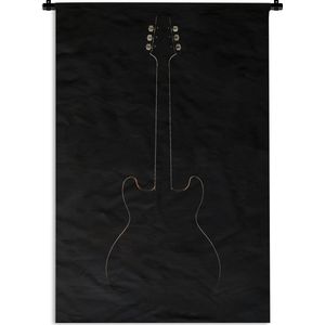 Wandkleed Elektrische gitaar - Een elektrische gitaar verdwijnt in de achtergrond Wandkleed katoen 120x180 cm - Wandtapijt met foto XXL / Groot formaat!