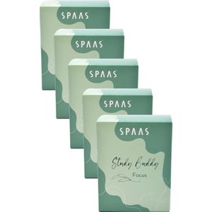 SPAAS Kaarsen - Study Buddy Focus - Geurkaarsen in Glas - Eucalyptus & Pepermunt - Set van 5 Stuks - ± 42 Branduren - Voordeelverpakking