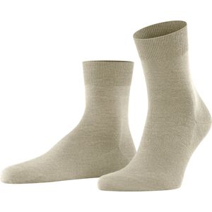 FALKE Airport Korte Sokken zonder patroon ademend dik plain kwart lengte Merinowol Katoen Beige Heren sokken - Maat 41-42