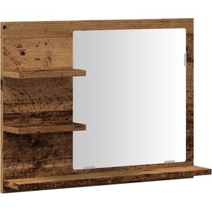 vidaXL - Badkamerspiegelkast - 60x10,5x45 - cm - oud - houtkleurig