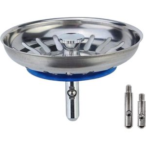 Universele spoelbak 80 mm - zeefmand aftapplug roestvrij staal gootsteenplug gootsteenzeef - zeefplug afvoer keukengootsteen afvoerplug keukengootsteen - roestvrij staal