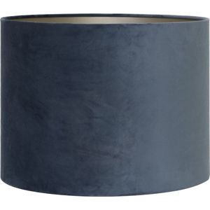 Light & Living Cilinder Lampenkap Velours - Dusty Blue - Ø30x21cm - voor Tafellampen, Hanglampen
