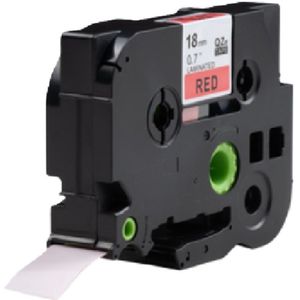 Label Tape Geschikt voor Brother TZe-441 | 18 mm x 8 m | Zwart op Rood - 1 stuk - Geschikt voor: 1280 1280CB 1280DT 1280VP 1290 1290DT 1290VP 2400 2400E 2420PC 2430PC 2430PC (black) 2450 2450CC 2450DX 2500PC 2730VP 3600 530 540 550 7100VP 7500VP