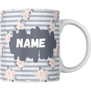 Beker met naam, mok personaliseren, thee / koffie tas als cadeau voor vriendin, dochter, moeder, zus, collega, vader, verjaardag, werk, kantoor