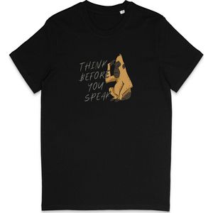 T Shirt Heren en Dames - Grappige Aap Quote - Think Before You Speak - XS
