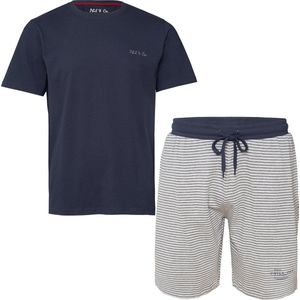 Phil & Co Heren Shortama Korte Pyjama Katoen Navy Blauw - Maat L
