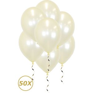 Witte Helium Ballonnen Verjaardag Versiering Feest Versiering Ballon Ivoor Wit Luxe Bruiloft Decoratie - 50 Stuks