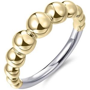 Schitterende 14 Karaat Goud Zilveren Stapel Bolletjes Ring 15.25 mm. (maat 48) | Damesring | Jonline