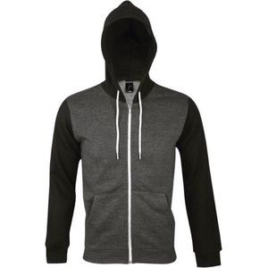 SOLS Zilveren Unisex Sweatshirt met volledige ritssluiting / Hoodie (Houtskool mergel)