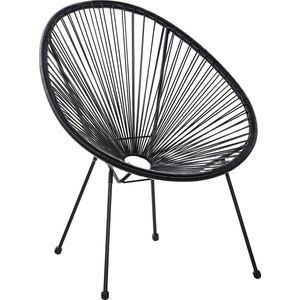 Beliani ACAPULCO II - Tuinstoel - Zwart - PE rotan