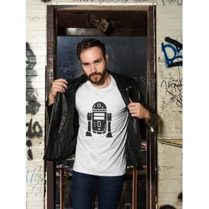 Rick & Rich - T-Shirt R2-D2 2 - T-Shirt Star Wars - Wit Shirt - T-shirt met opdruk - Shirt met ronde hals - T-shirt Man - T-shirt met ronde hals - T-shirt maat XL