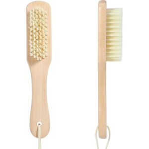 Wasvlekkenborstel met natuurlijke haren - 2 stuks, ergonomisch handvat - voor delicate stoffen en vlekverwijdering .