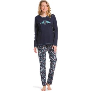 Pastunette dames pyjama ''Birds'' -Biologisch katoen  - 50  - Blauw