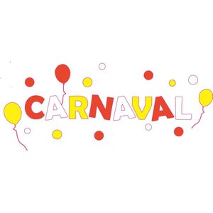 Carnaval raamsticker - herbruikbare raamsticker - Feest - Carnaval - Rood, Geel, Wit - Raamsticker - Oeteldonk