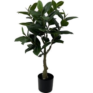 Present Time Kunstplant Rubber Tree - Groen - 48x48x69cm - Modern