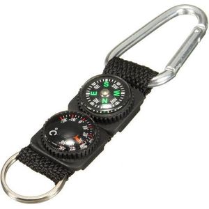 Fitgear Survival Sleutelhanger met karabijn haak, kompas en temperatuurmeter