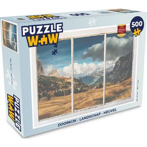 Puzzel Doorkijk - Landschap - Heuvel - Legpuzzel - Puzzel 500 stukjes