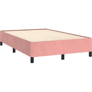 vidaXL - Bedframe - fluweel - roze - 120x190 - cm