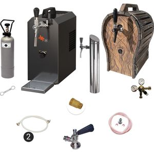 Complete set voor onder de toonbank - Biertap JET 30 1-kraans, droogkoeler, 35 liter/uur Thuistap, Bierkoeler met houten vat, Type M
