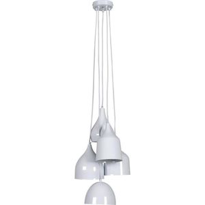 Hanglamp LED Vintage 5*E27 Shiny Wit/Wit Round