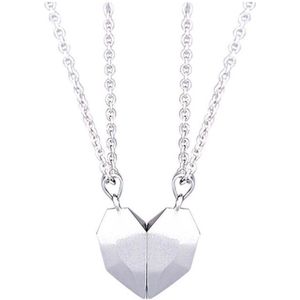 Koppel kettingen hart | zilver | magnetisch hartje ketting | liefde | Sparkolia | Vriendschapskettingen | Valentijn cadeau