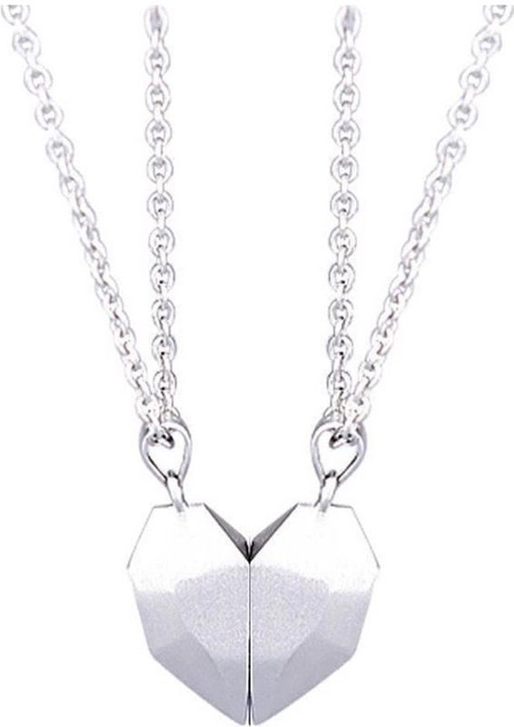 Koppel kettingen hart | zilver | magnetisch hartje ketting | liefde | Sparkolia | Vriendschapskettingen | Valentijn cadeau