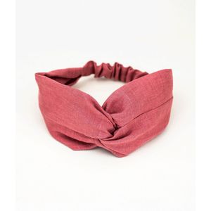 Obumi Linnen ""LOVE"" Haarband - Strawberry Rosé