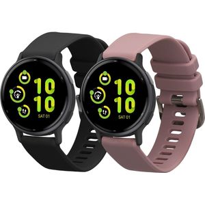 kwmobile Horlogebandjes Garmin Vivoactive 5 - Zwart/Lavendel - 2 Stuks