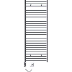Elektrische badkamerradiator met verwarmingselement 900W 600x1500 mm chroom recht met zijaansluiting LuxeBath