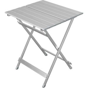 Campingtafel van aluminium - inklapbare bijzettafel - picknicktafel voor op balkon - ultralicht en draagbaar - opvouwbaar - 505 x 47 x 595 cm - zilver bijzettafel buiten