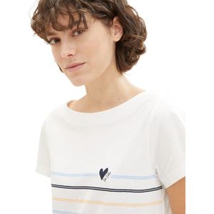 Tom Tailor Dames-T-shirt--10330 Dove Whit-Maat XL