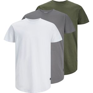 Jack & Jones Heren T-Shirt JJENOA 3-Pack regular fit Veelkleurig M Ronde Hals Volwassenen gemaakt van 100% katoen