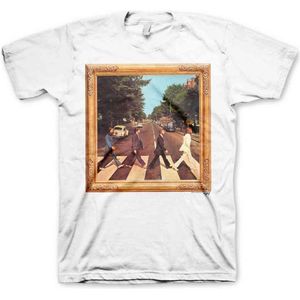 The Beatles Heren Tshirt -L- Abbey Road Cover Wit