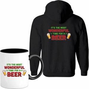 It's the most wonderful time for a beer - foute bier kersttrui - Vest met mok - Heren - Zwart - Maat S