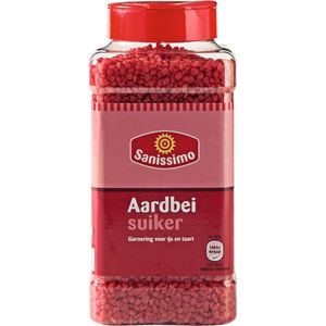 Sanissimo Aardbei suiker garnering voor ijs en taart Pot 650 gram