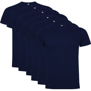 6 Pack Roly Dogo Premium Heren T-Shirt 100% katoen Ronde hals Donker Blauw Maat L