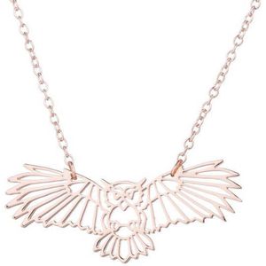 24/7 Jewelry Collection Uil Ketting - Rosé Goudkleurig