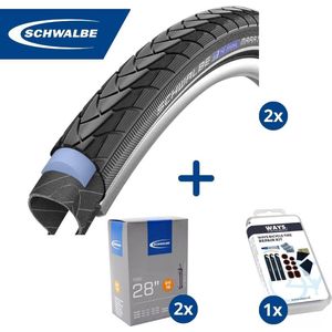 Fietsband - Schwalbe - Buiten- & binnenbanden (2x2 stuks) - Marathon Plus & DV16 - 28 inch x 1.10 - 1.25- 40 mm - Met plaksetje