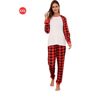 Kerstpyjama - Kerst Pyjama - Christmas - Dames - Vrouwen - Volwassenen - Set - Broek - Shirt - Wit - Maat XXL