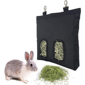 Hooiruif voor konijnen en cavia's - Hooivoederopslag - Hangende feeder - Zwart