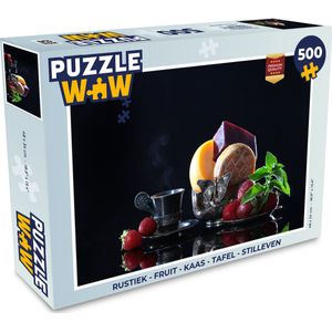 Puzzel Rustiek - Fruit - Kaas - Tafel - Stilleven - Legpuzzel - Puzzel 500 stukjes