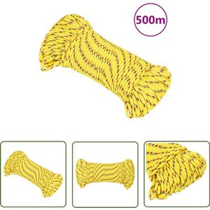 The Living Store Boottouw 3 mm 500 m polypropeen geel - Scheeps Touw - Boottouw - Polyester Touw - Maritiem Touw - Aanmeer Lijn