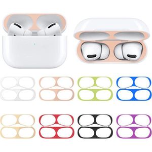 Sticker geschikt voor Airpods Pro - Accessoire voor Airpods Pro - Anti magnetisch stof - Vuil bescherming - Rose Goud Sticker 2 stuks