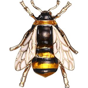 Fako Bijoux® - Broche - Bij - Bee - 25x35mm - Geel